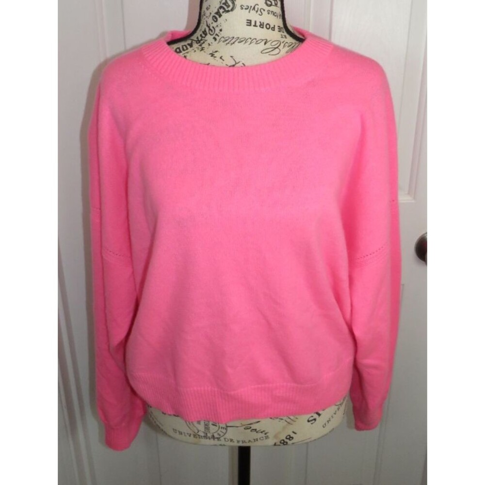 J. Crew Cashmere Blouson-Sleeve Sweater In Bright Pink/Orchid Size XXS Oversized